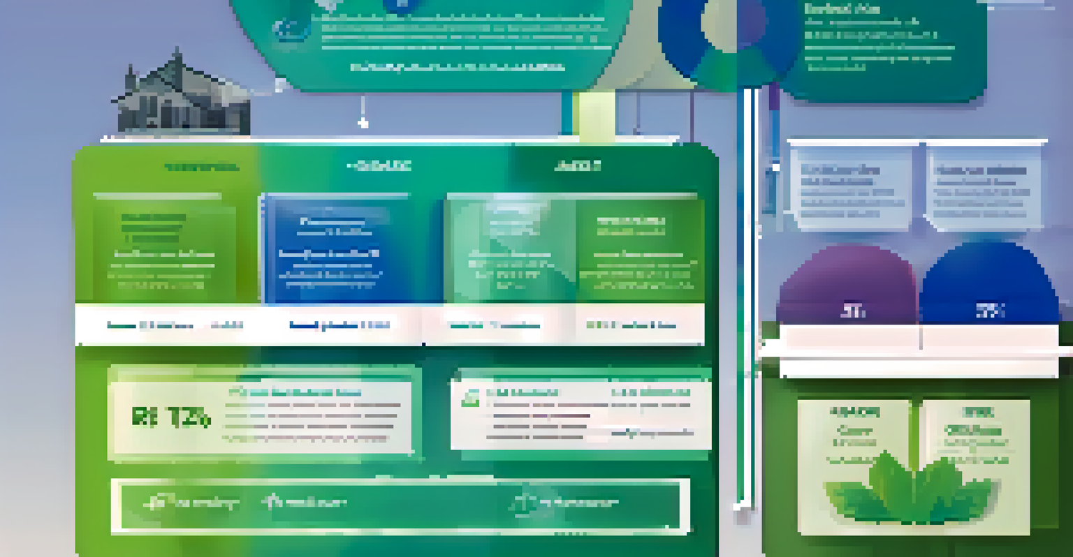 An infographic depicting mortgage components like principal, interest rate, and loan term with icons and charts on a gradient background.
