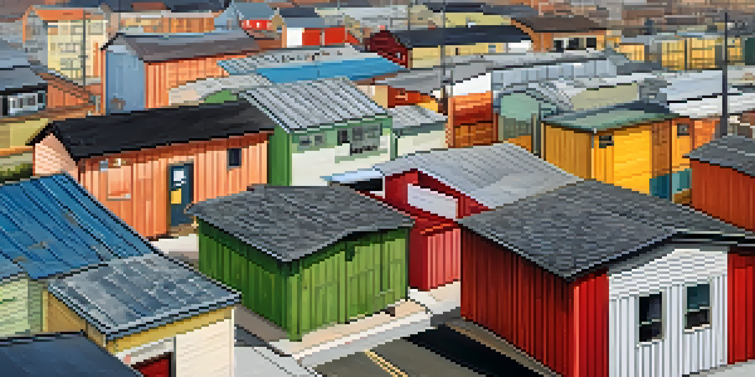 A collage of different types of real estate properties, including homes and commercial buildings.