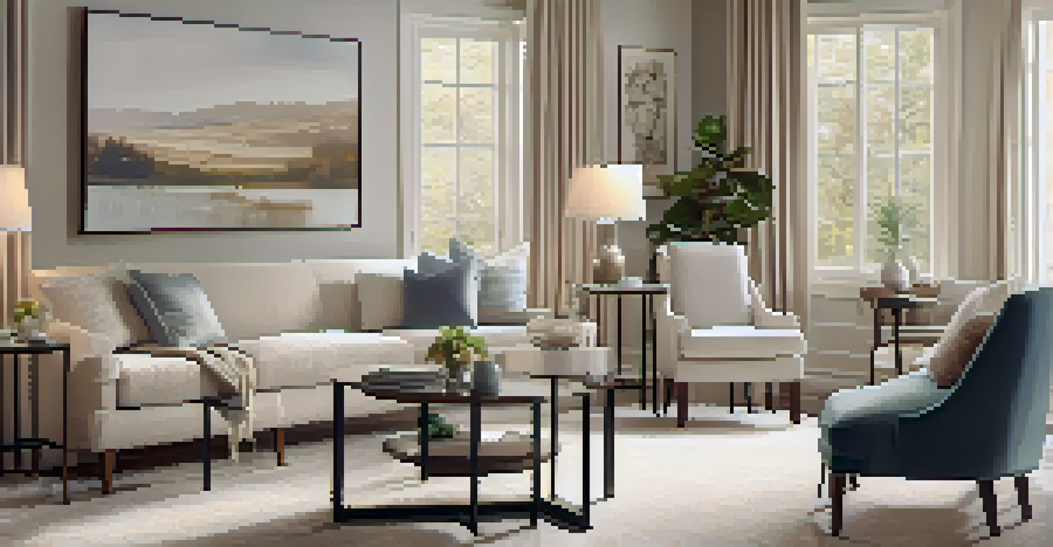 A warm and inviting living room with natural light, showcasing a family discussing their future plans in a beautifully decorated space.