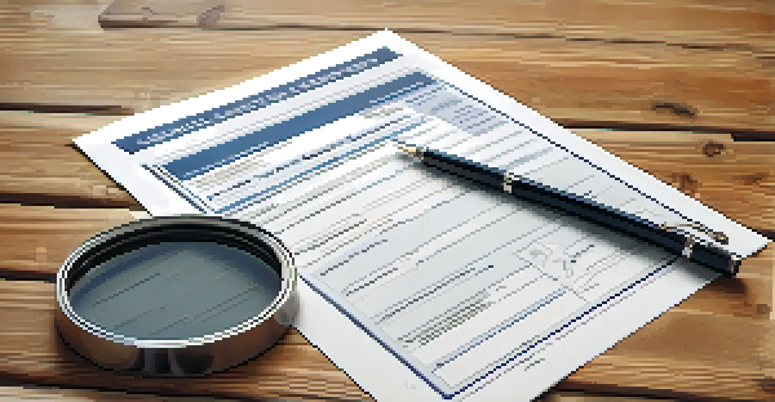 A detailed home inspection report on a table, accompanied by a magnifying glass and a pen.