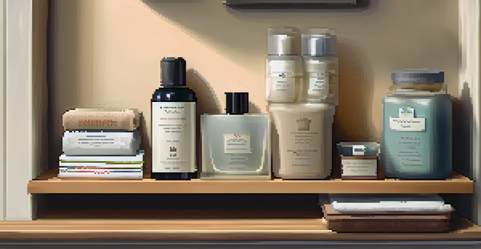 A well-organized home corner showcasing travel essentials in clear bins, with warm lighting creating a cozy ambiance.