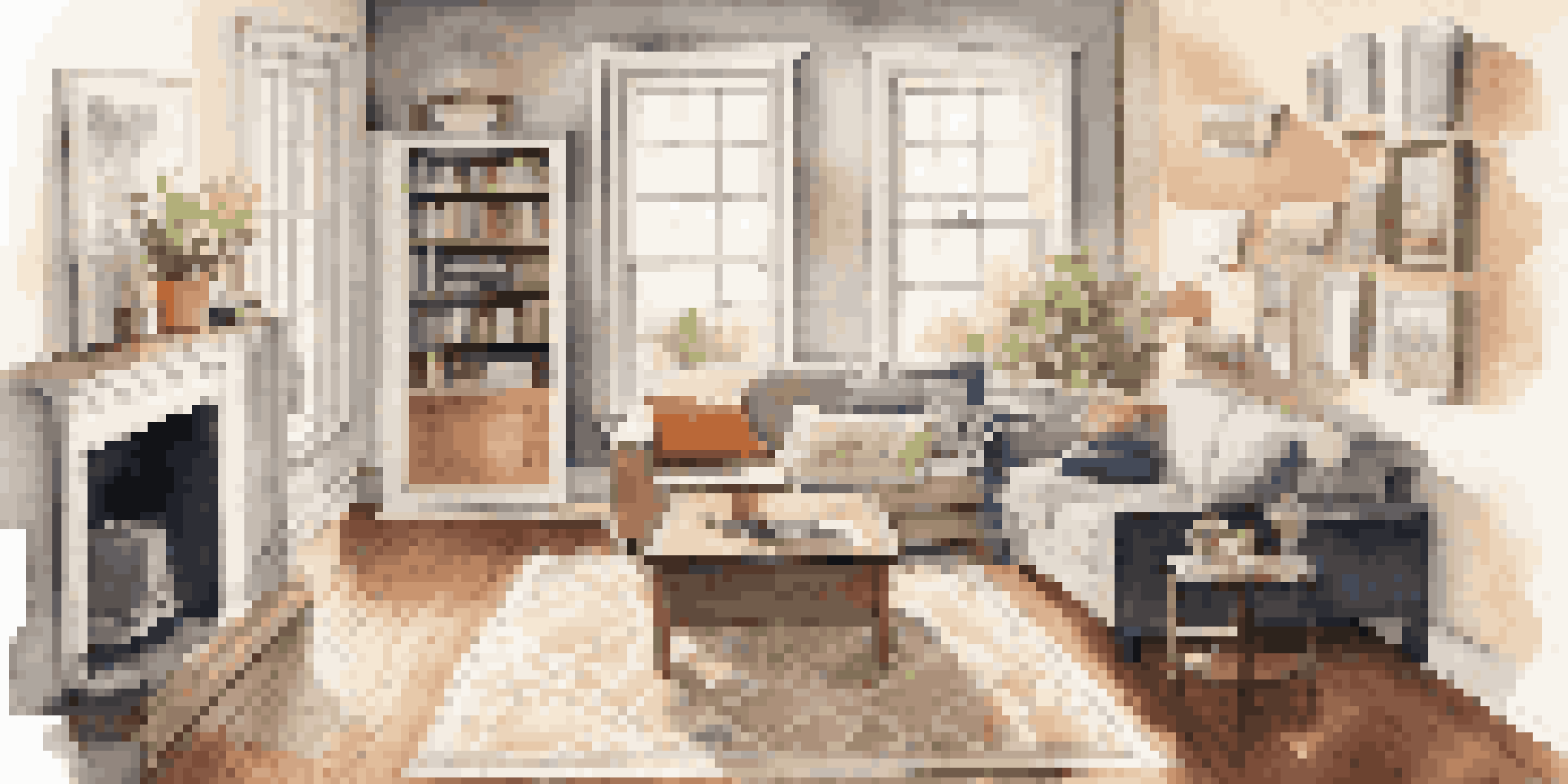 A cozy living room undergoing renovation, showing fresh paint, new flooring, and tools, with natural light illuminating the space.
