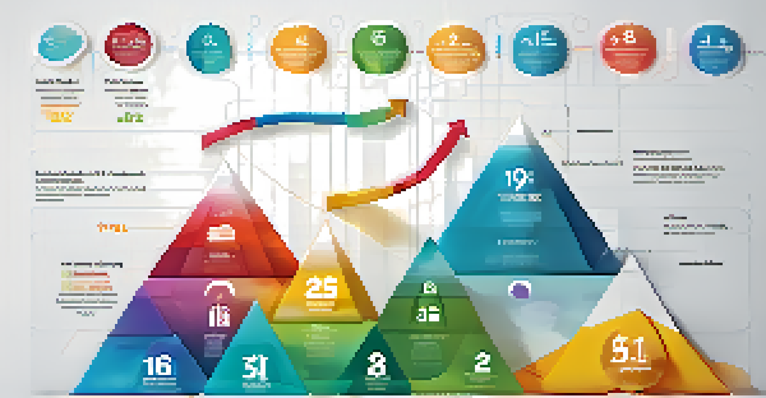 An infographic displaying real estate statistics with vibrant graphs and charts on a gradient background, featuring home and money icons.