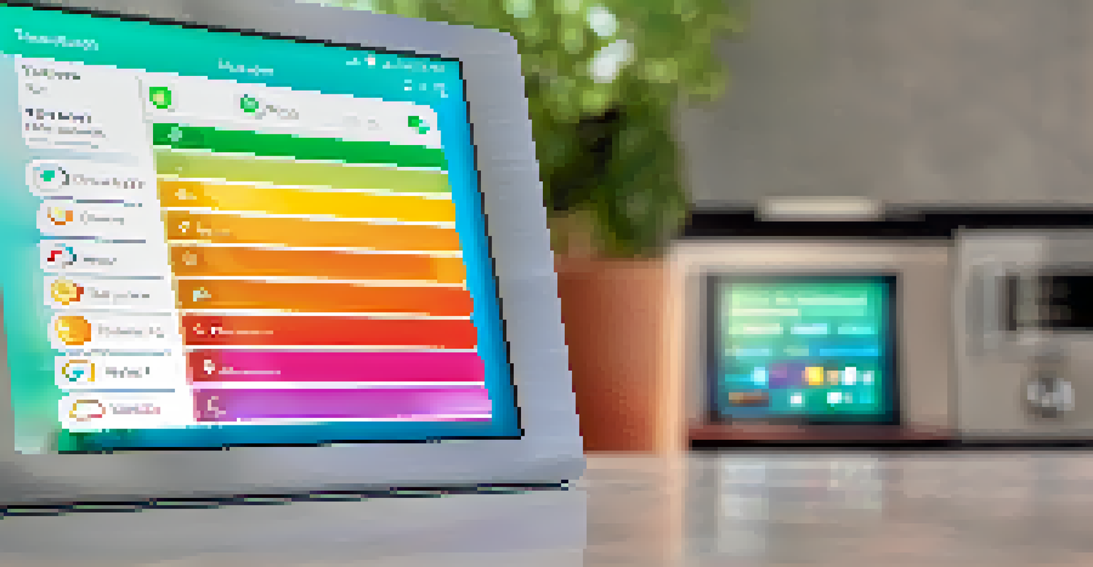 A close-up of a smartphone app interface for a smart home hub, showcasing various control options.