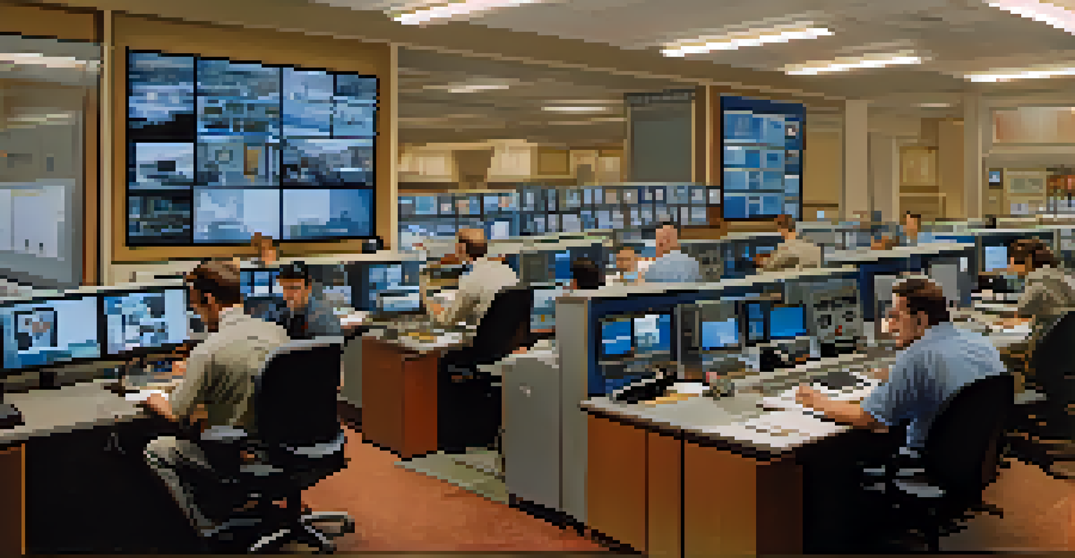 A split-screen image showing a monitored security center on one side and a family reacting to an alarm at home on the other side, illustrating the differences.