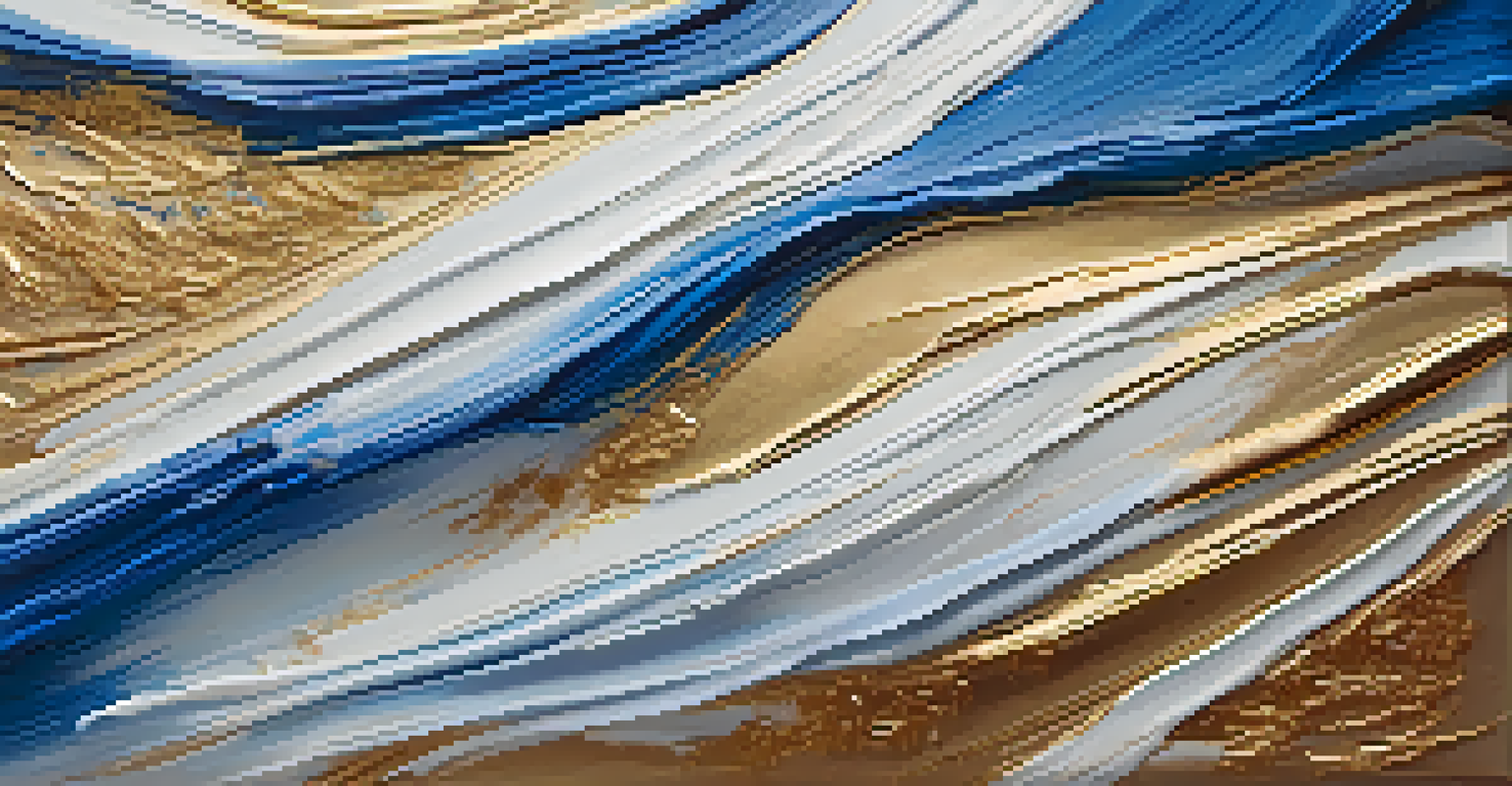 A close-up of an abstract painting with rich textures and vibrant colors.