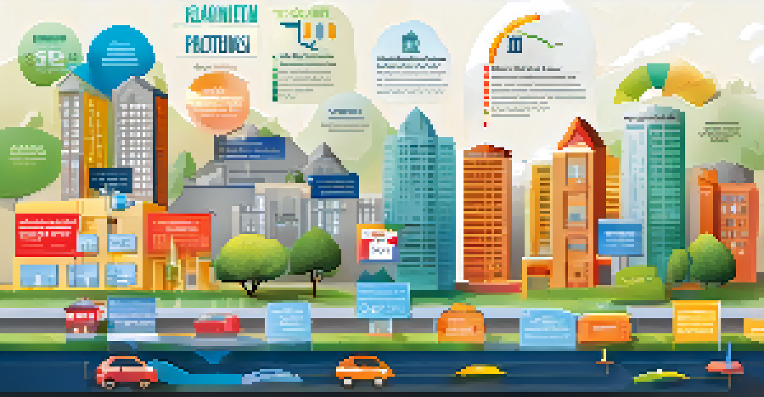 An illustrated infographic showing factors affecting real estate investment decisions.