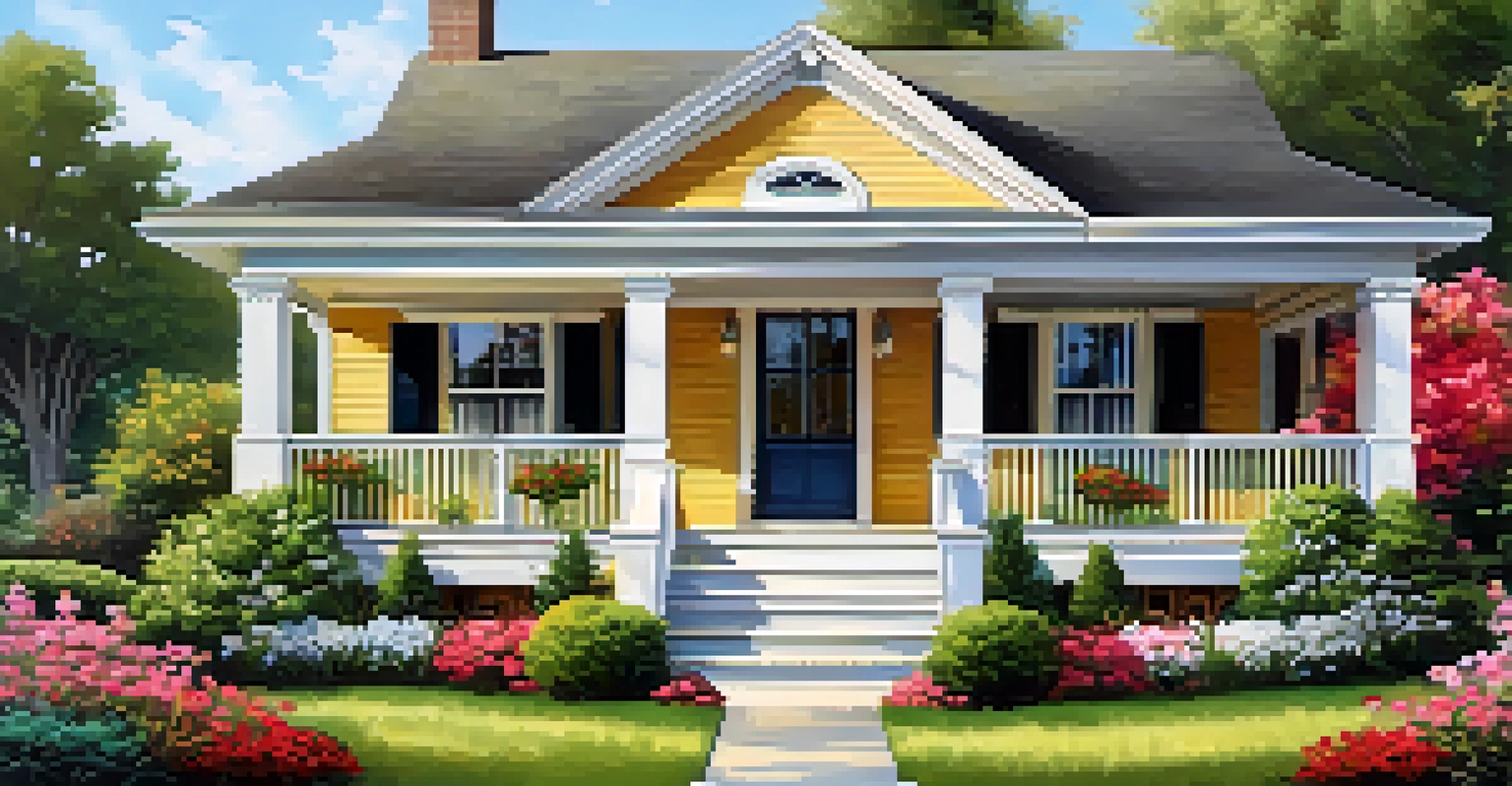 A charming rental property with a garden and a welcoming front porch.