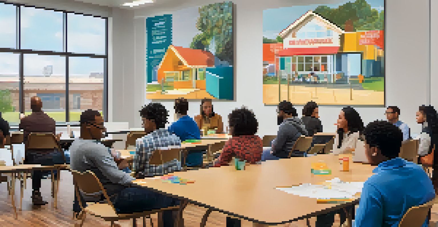 A diverse group of first-time homebuyers attending an educational workshop in a community center.