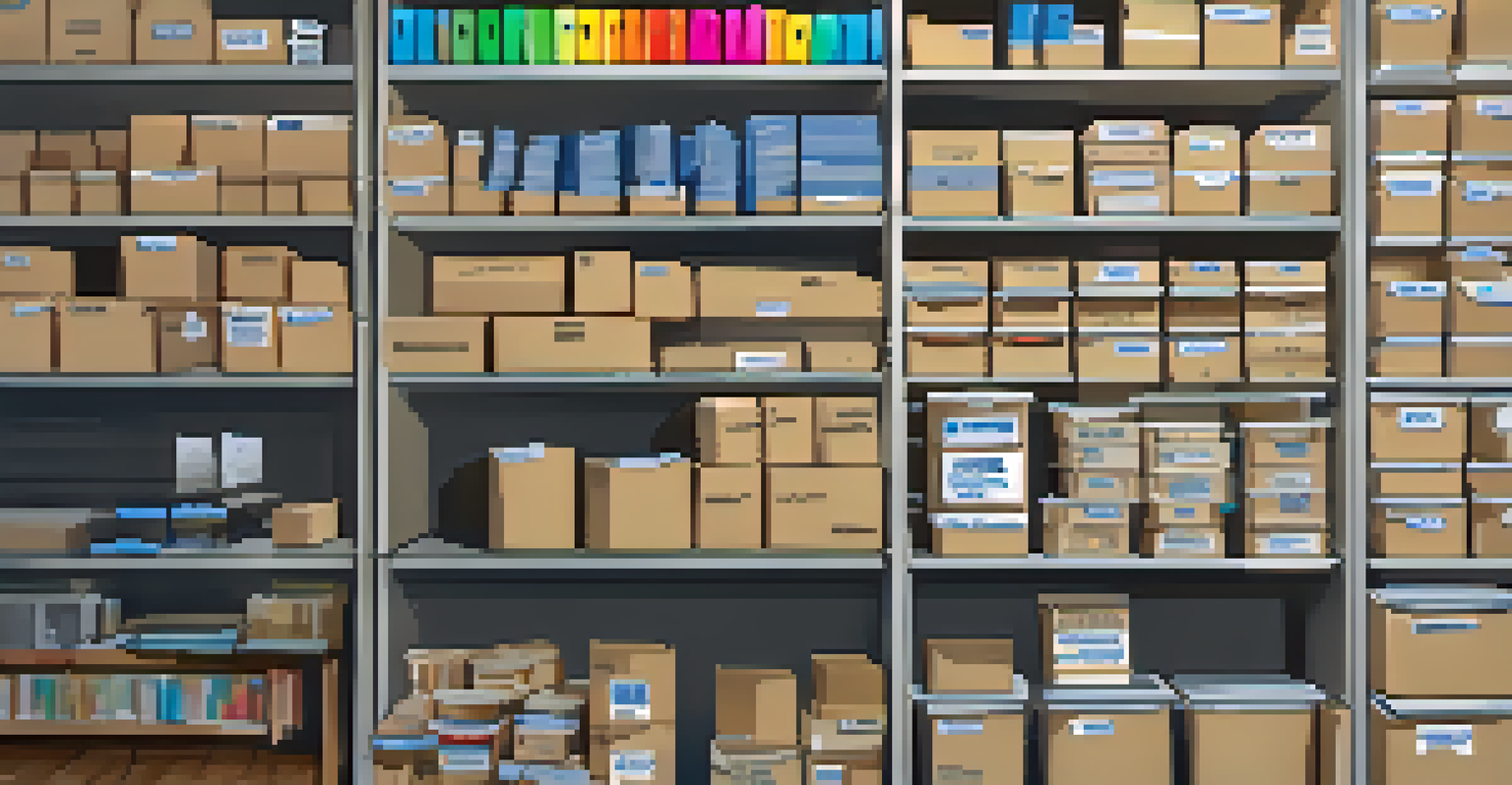 A well-organized packing station with moving boxes, markers, tape, and a checklist for an efficient packing process.
