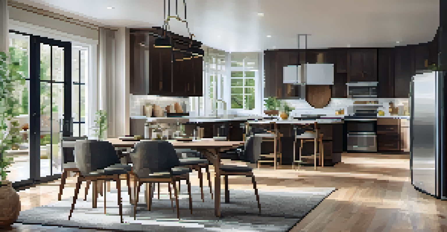 A modern kitchen interior of a rental property with stylish decor and bright lighting.