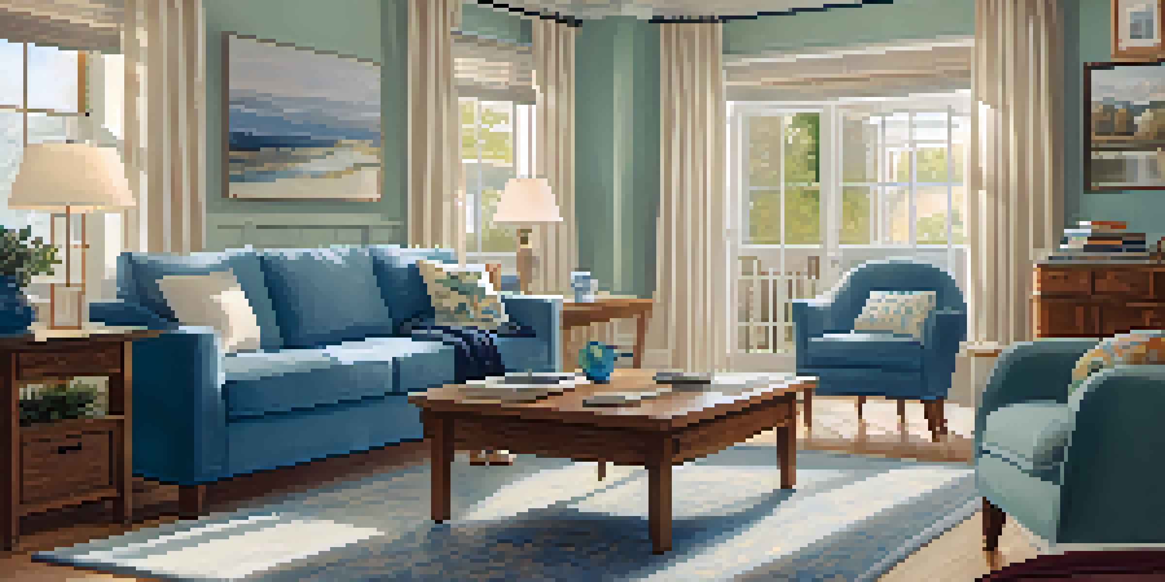 A cozy living room designed for accessibility, with wide doorways and adjustable furniture, where a caregiver and an elderly individual enjoy a board game together.