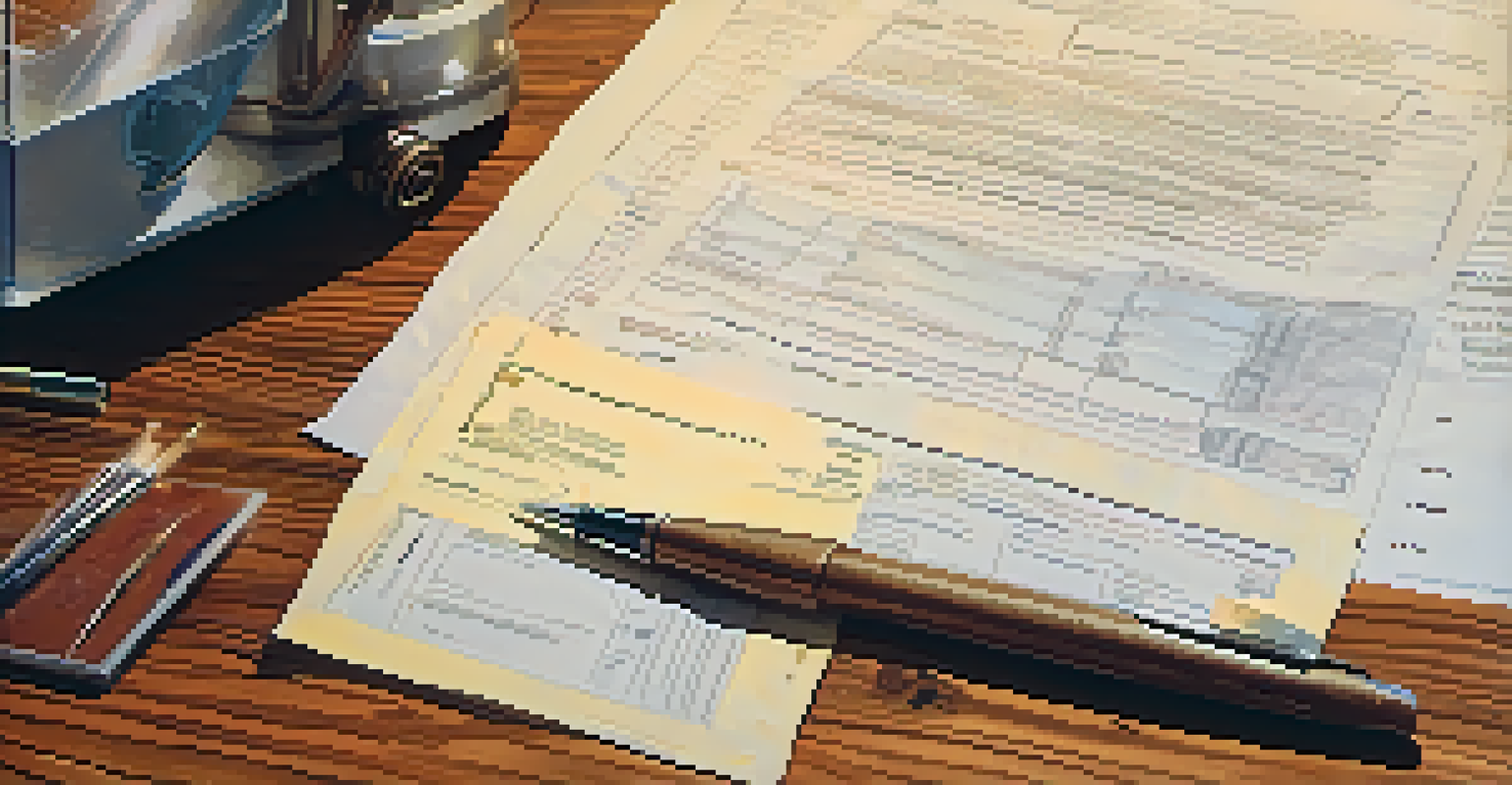 A detailed home inspection report laid out on a wooden table with a pen beside it, illuminated by a warm lamp light.