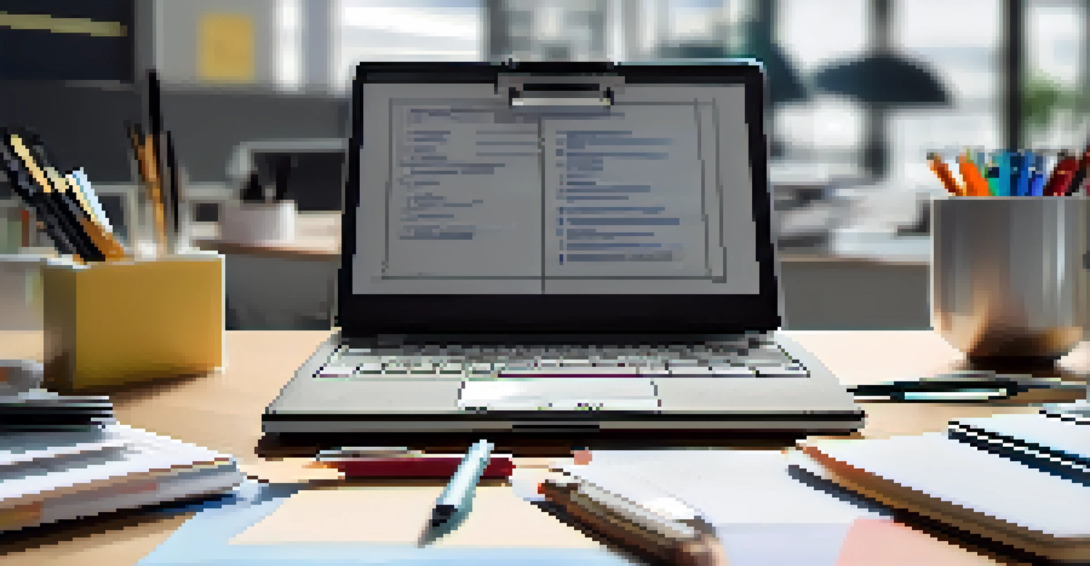 A clipboard with tenant complaints and solutions in an organized office setting.