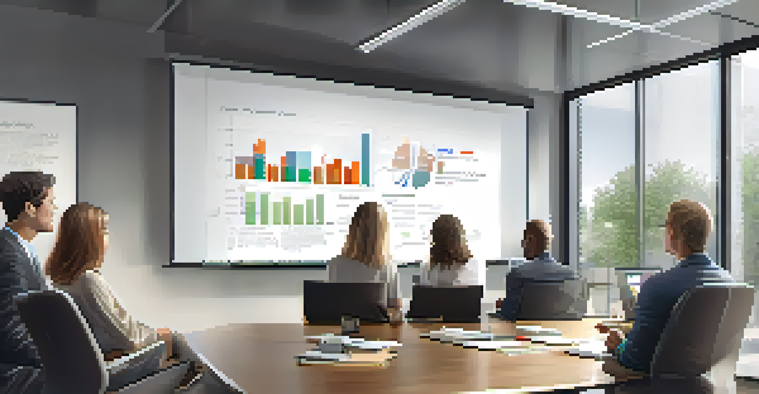 A project manager facilitating a team meeting in an office, with a whiteboard and engaged team members.