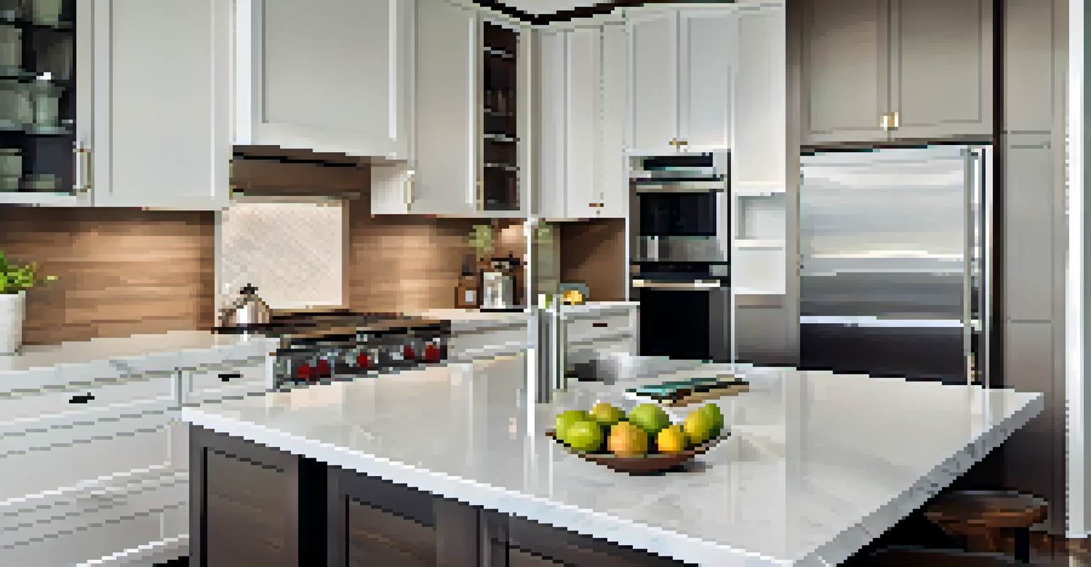 A modern kitchen with stainless steel appliances, sleek countertops, and natural light streaming in through a window.