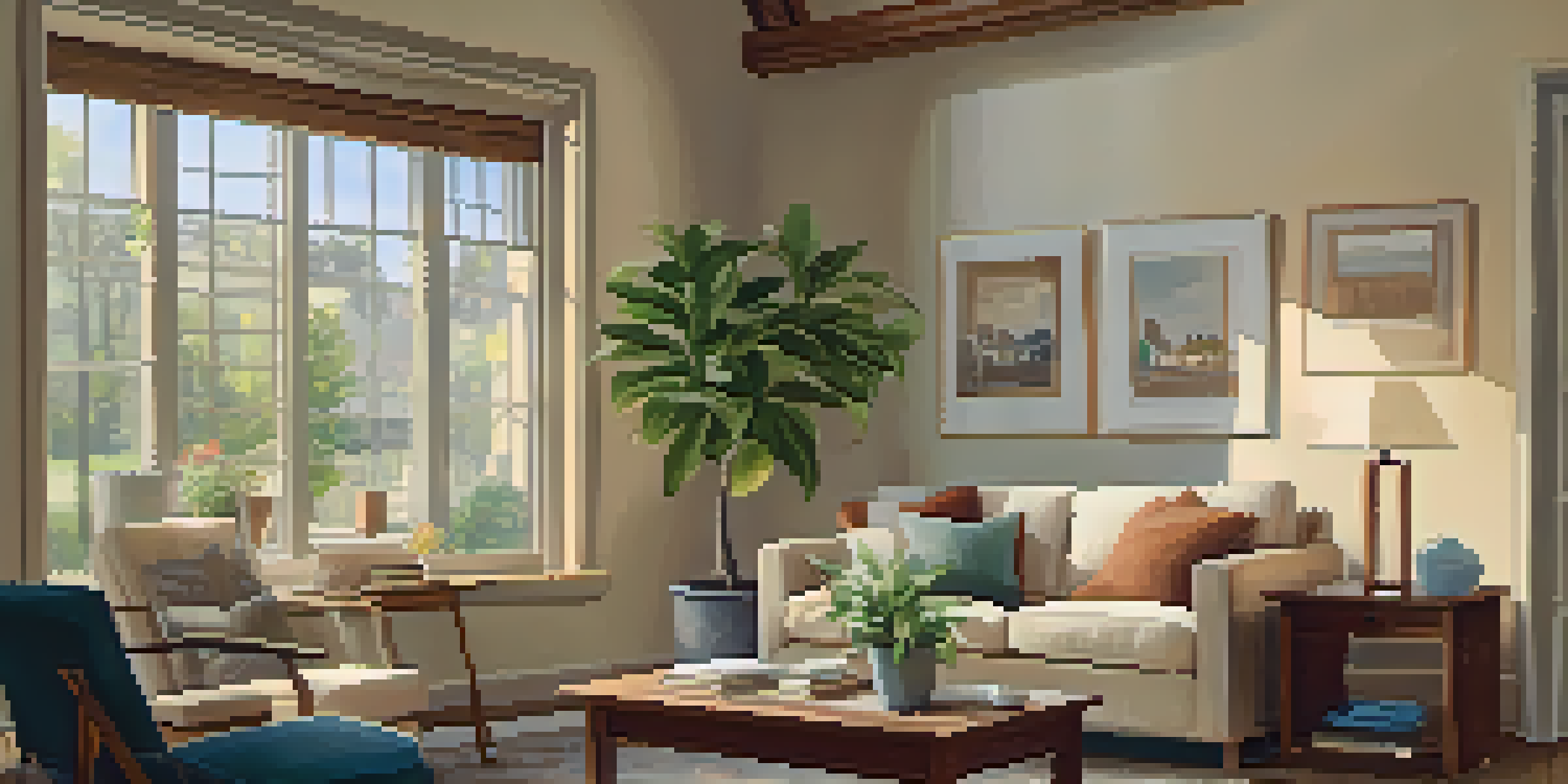 A couple and a real estate agent sitting at a table in a cozy living room, reviewing home closing documents.