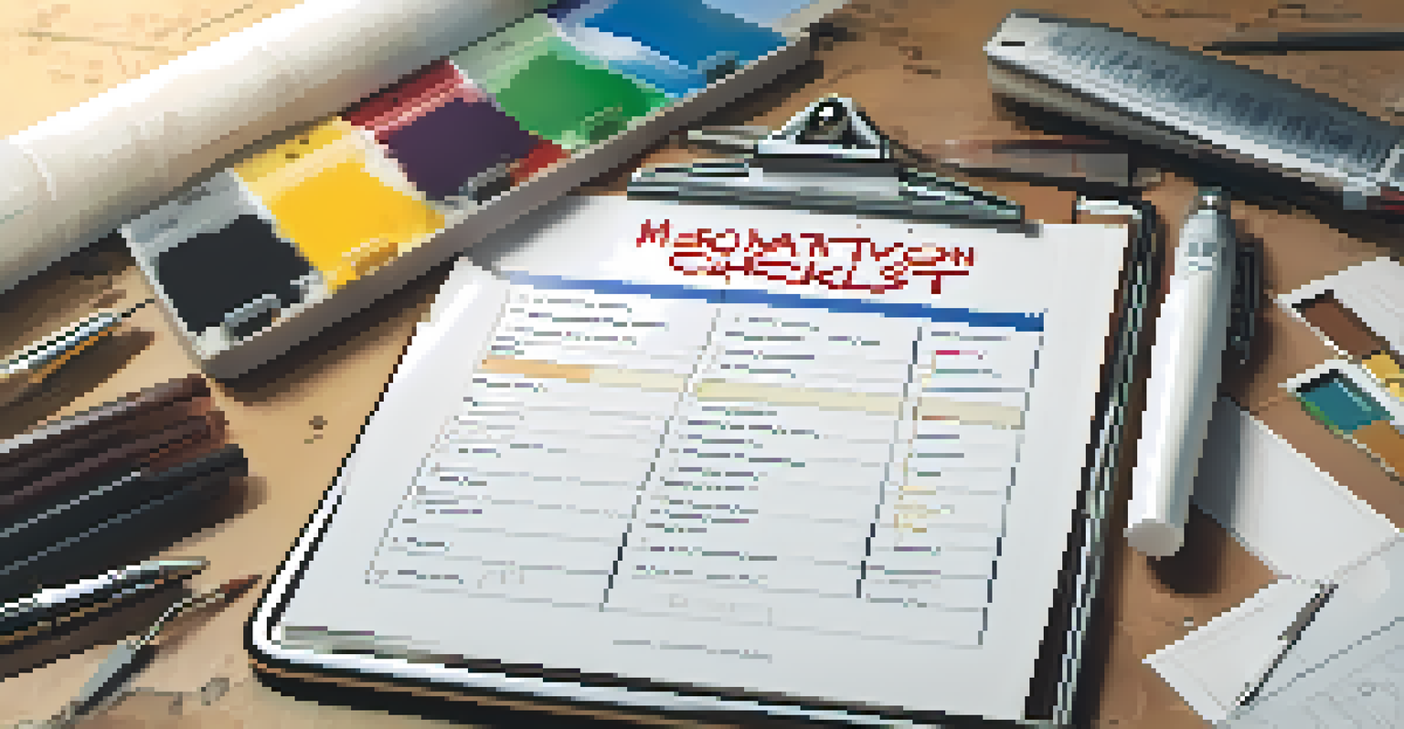 A close-up of a clipboard with a renovation checklist, highlighting tasks amidst a partially renovated room in the background.