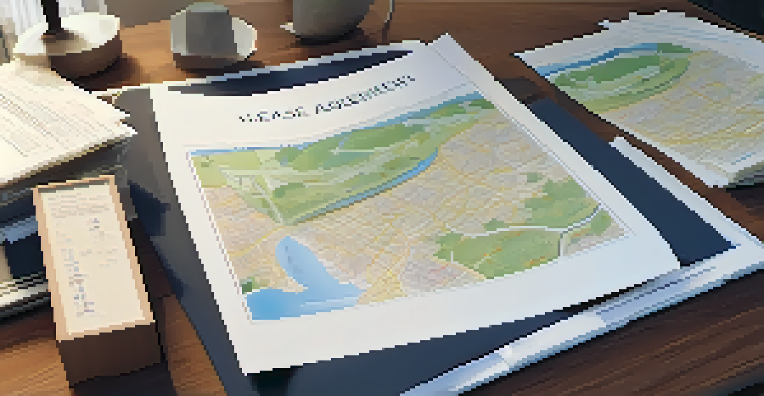 A lease agreement document with a welcome package on a table, creating a warm and inviting atmosphere.