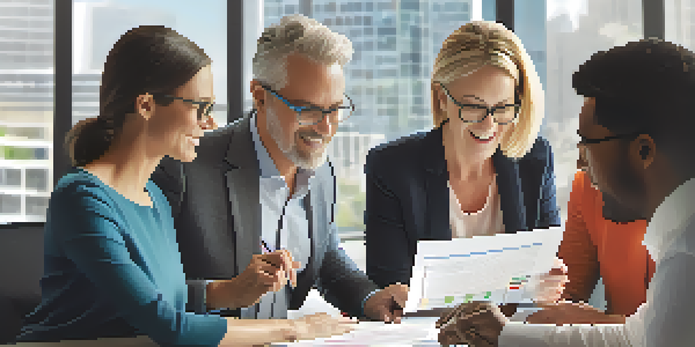 A closing agent reviews documents with a couple at a conference table, with sunlight streaming in through a window.