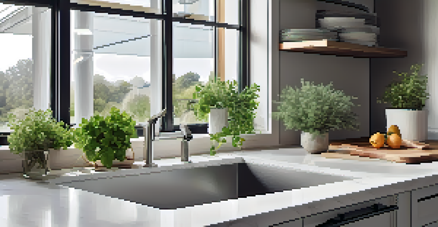 A renovated kitchen showcasing modern appliances, sleek countertops, and natural light from a window.