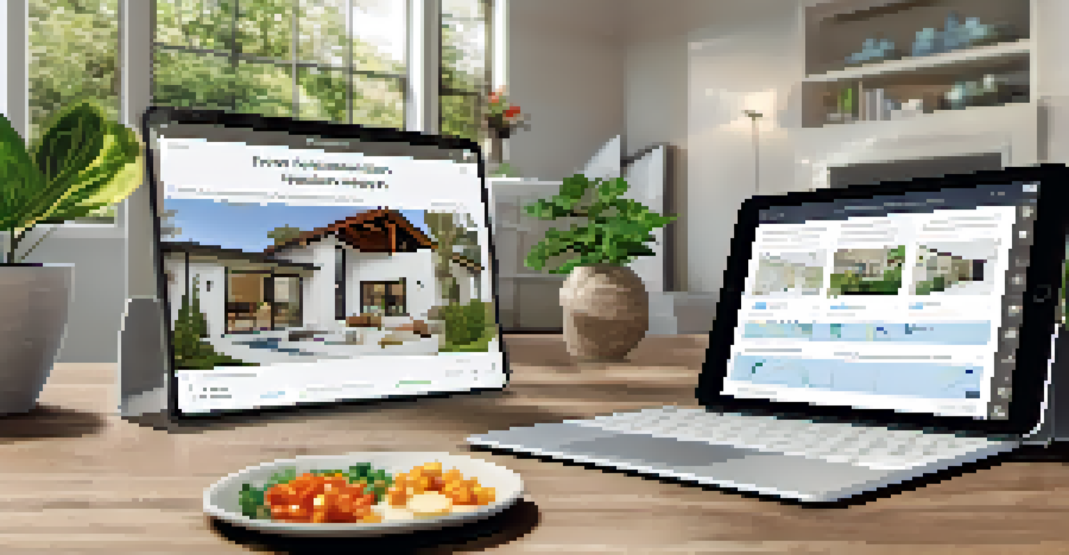 A tablet displaying an interactive home inspection report with 3D models and photographs, set in a cozy living room.