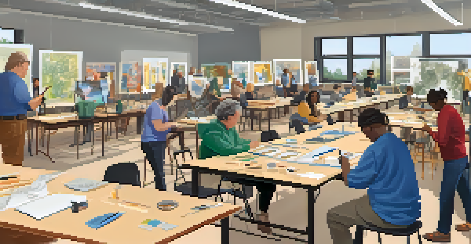 A community workshop with people learning about home accessibility modifications.