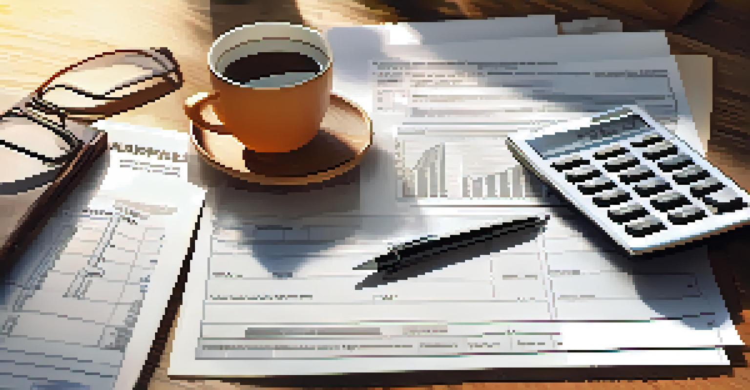 A detailed property appraisal report on a desk with a calculator and coffee, featuring graphs and numbers.