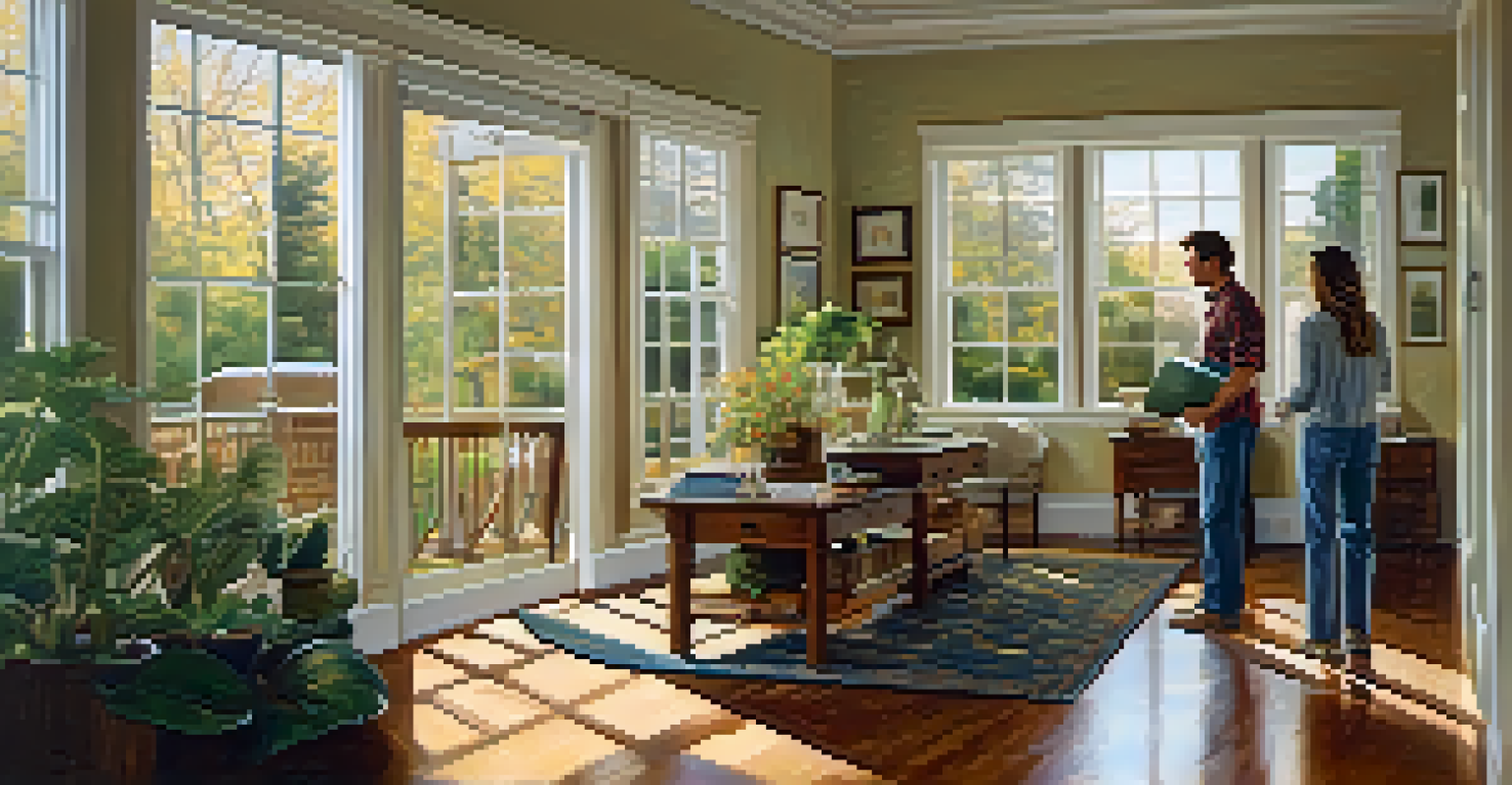 A couple conducting a final walk-through of a home, looking happy and engaged.