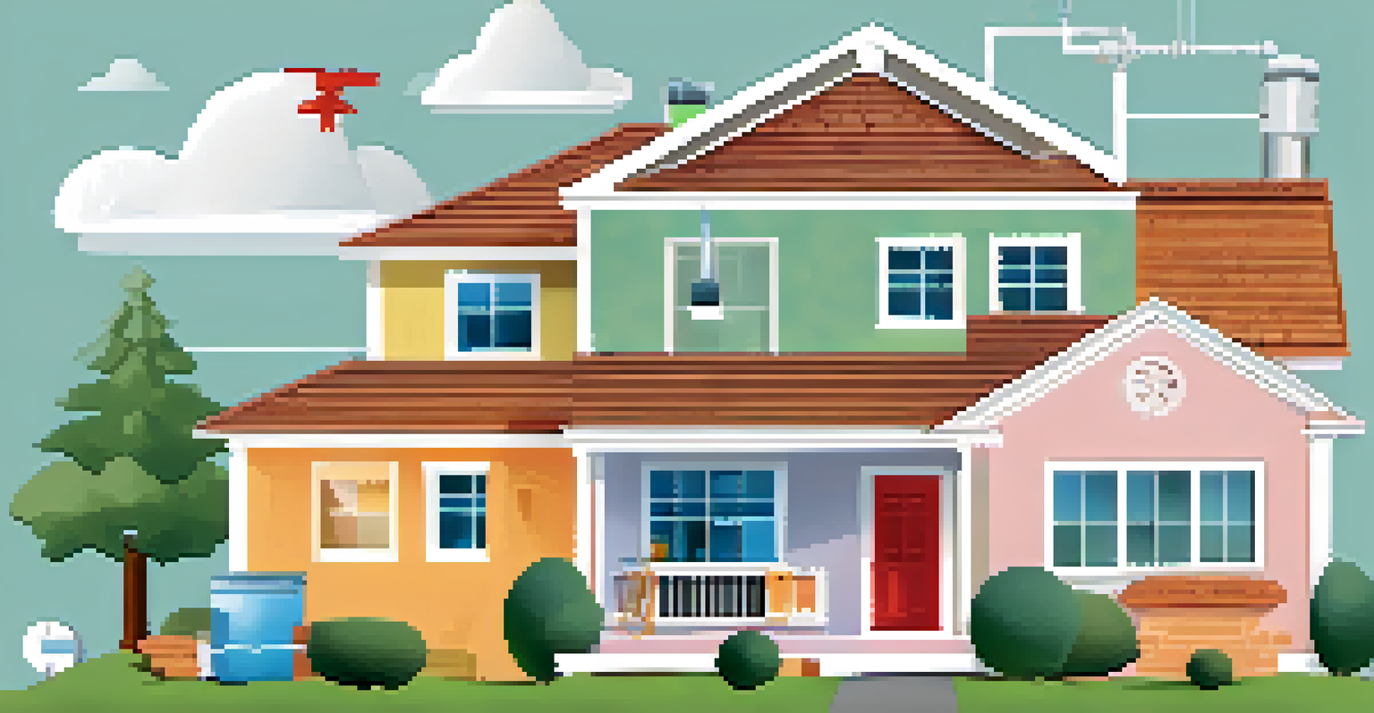 An infographic showcasing the benefits of home warranties with icons for plumbing, electrical, and HVAC against a pastel background.