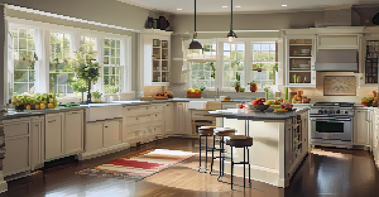 A bright and tidy kitchen with modern appliances and fresh fruits, set up for an open house.