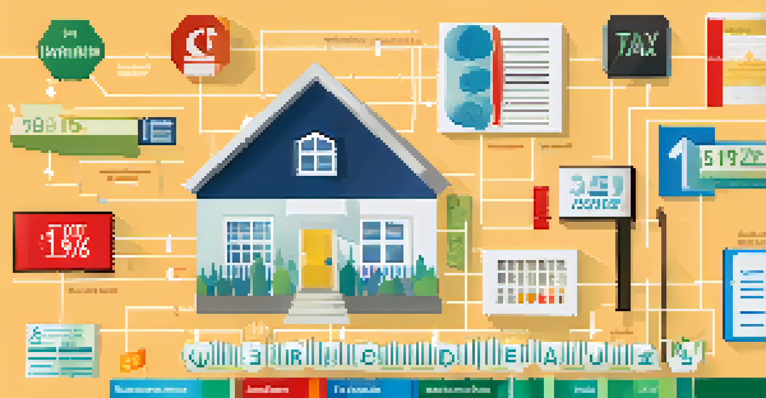 An infographic showing tax deductions for real estate investments, featuring icons and explanations.