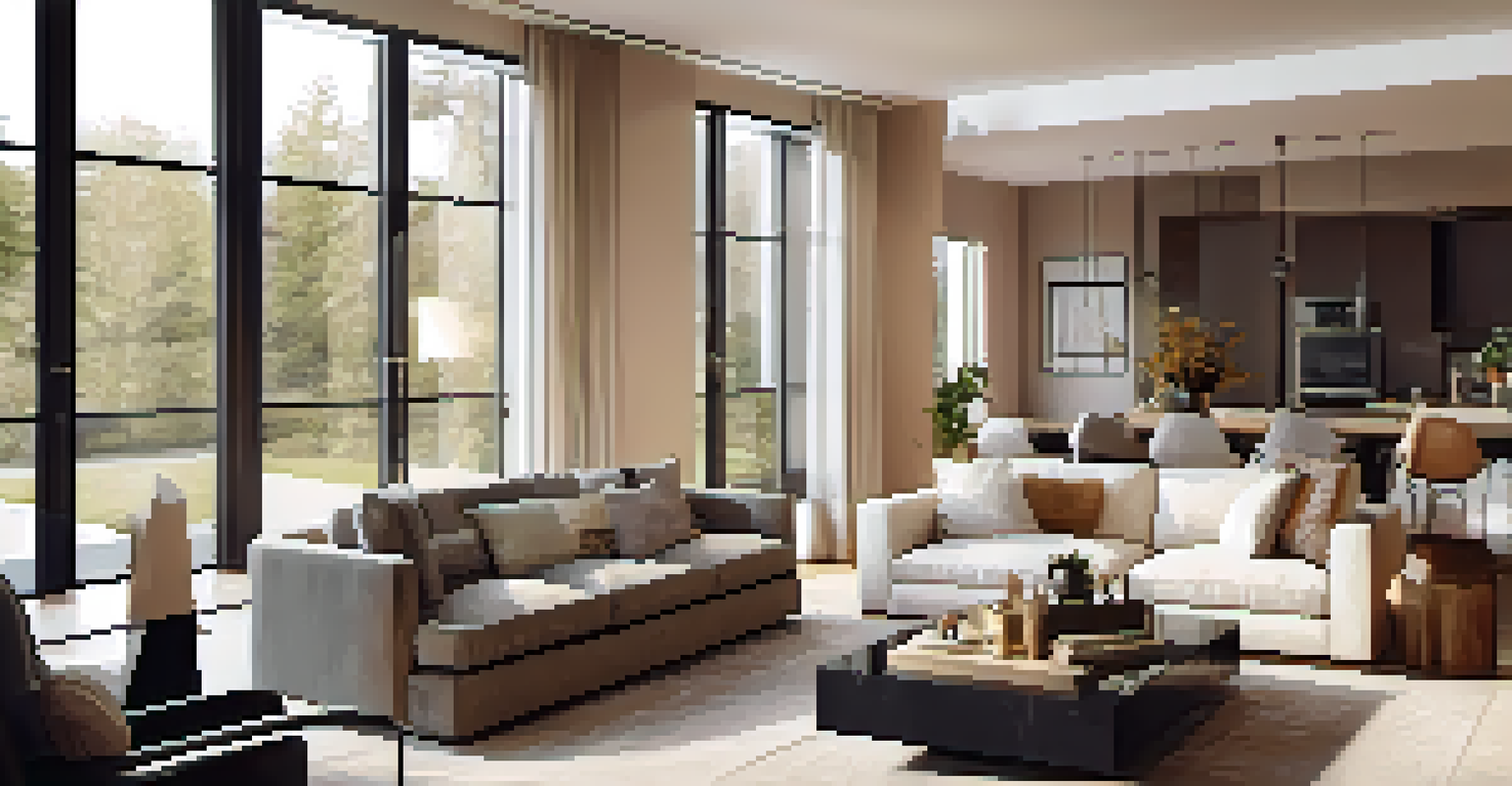 A tidy and well-lit living room with minimal furniture and a cozy fireplace, showcasing a clean and organized space.