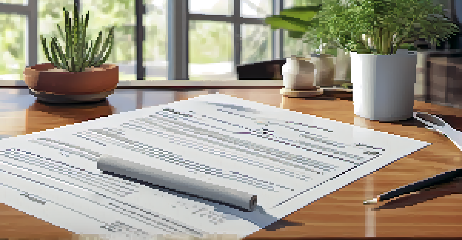 A close-up of home renovation documents on a wooden table, showcasing receipts and warranties for home improvements.