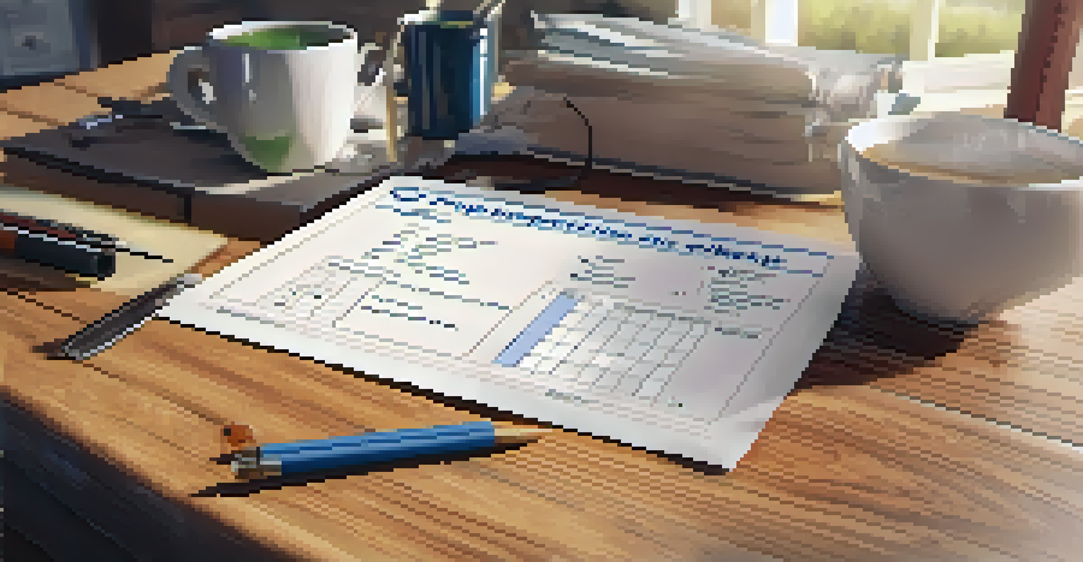 A detailed property inspection checklist on a wooden table, accompanied by tools and a cup of coffee.