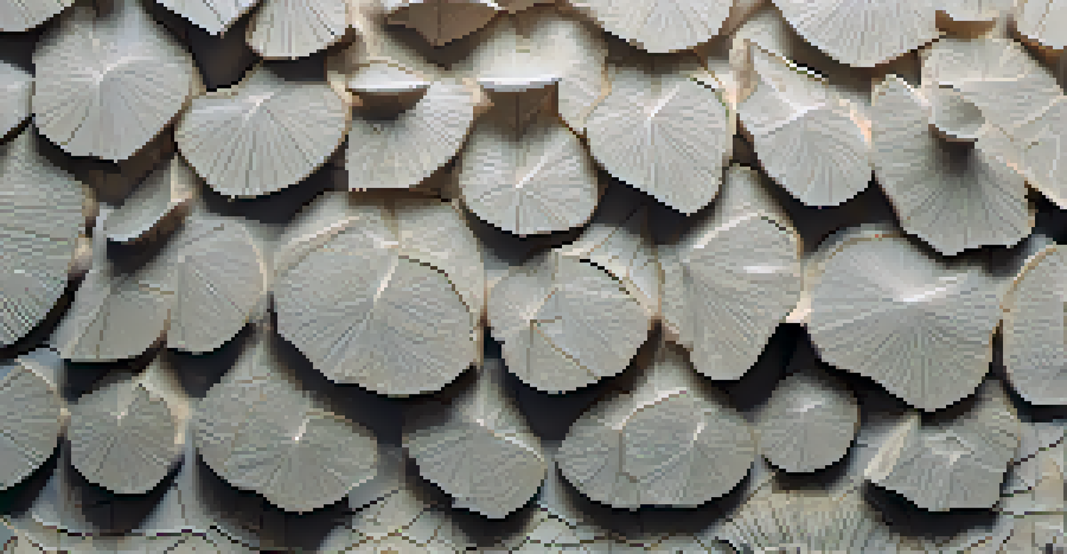 Close-up of mycelium-based building panels, displaying their organic texture and patterns.