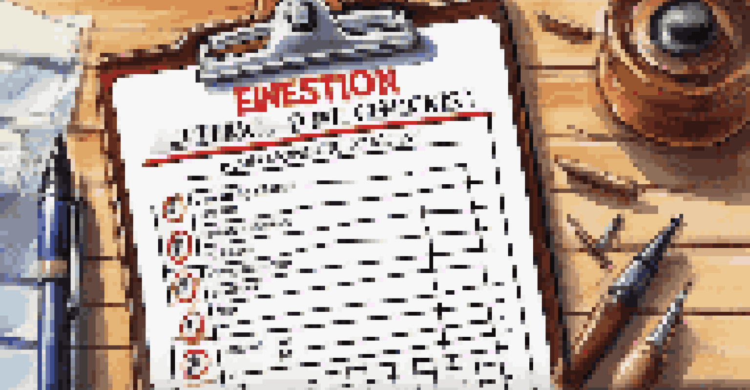 A clipboard with a home inspection checklist and a pen on a wooden table.