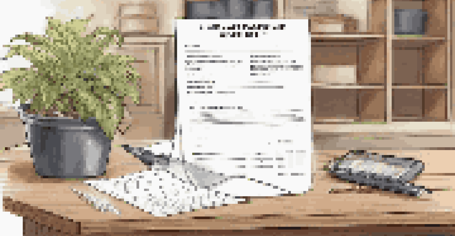 A filled maintenance request form on a desk with a pen and plant, in a well-lit office.