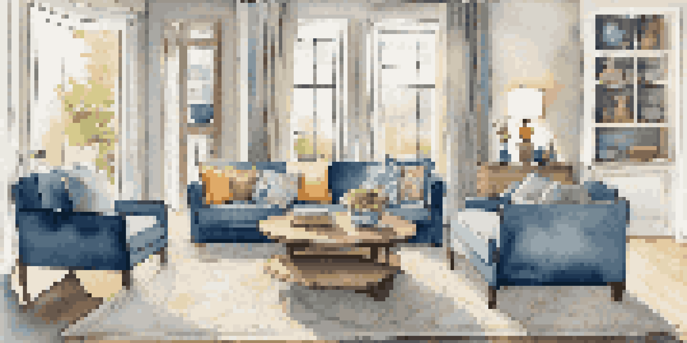 A bright and inviting living room with modern furniture, natural light, and decorative elements.