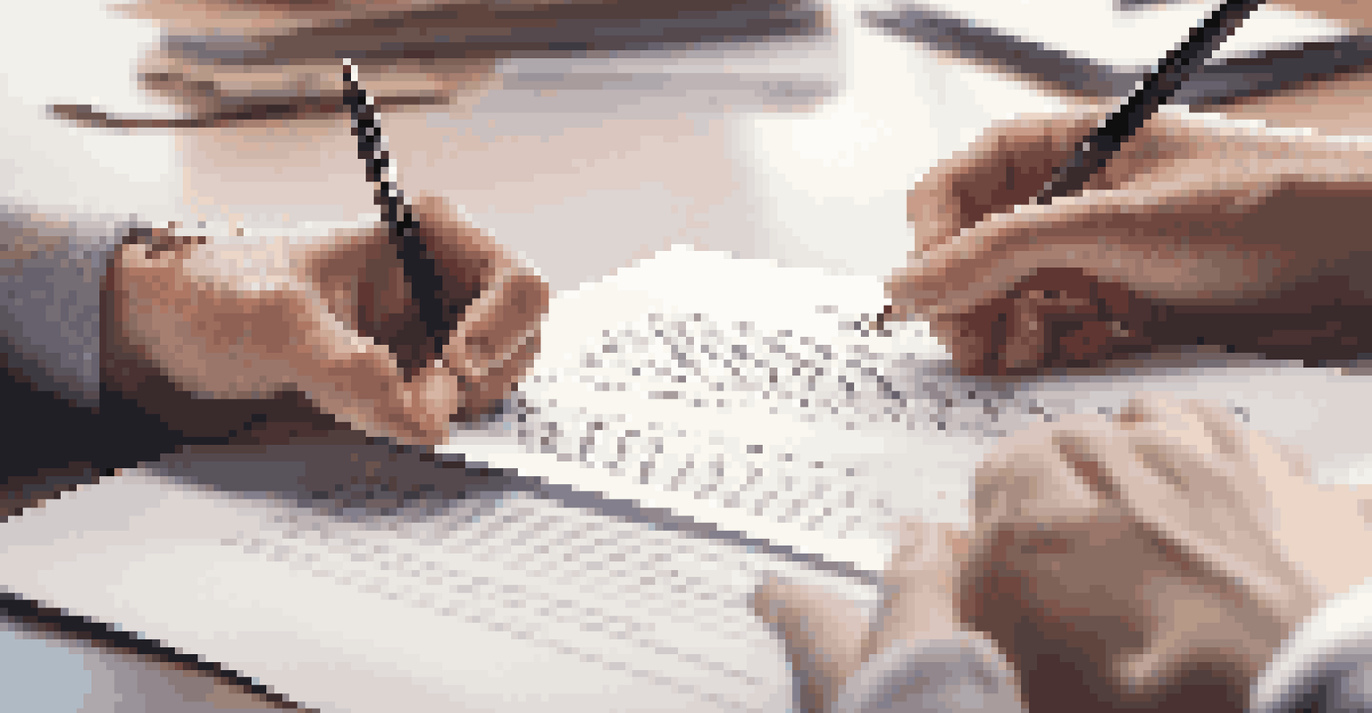 Hands exchanging a signed real estate contract with a cozy home blurred in the background.
