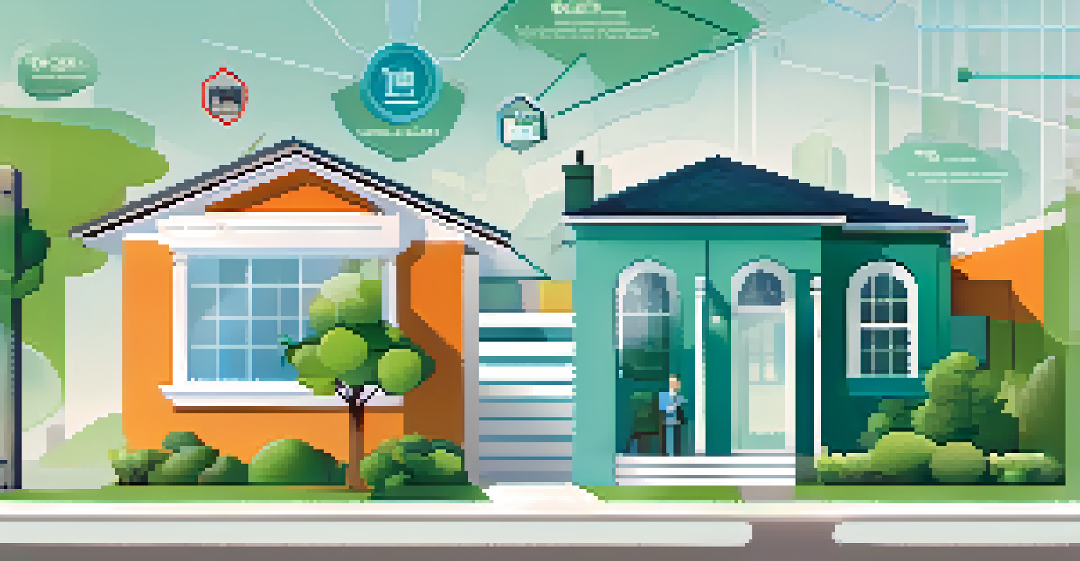 An infographic depicting the property valuation process with icons and a modern design.