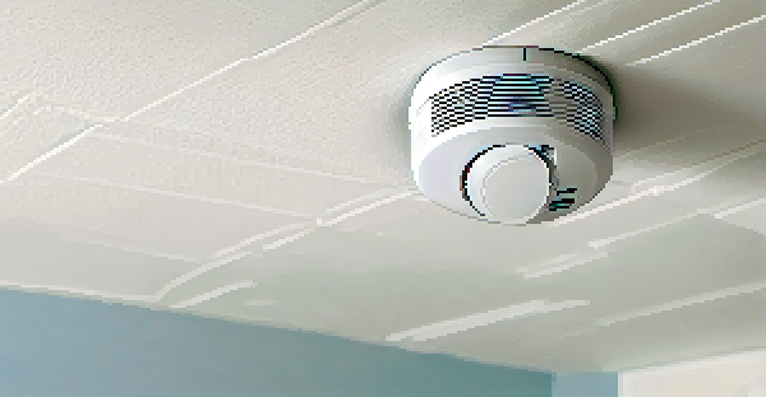A smoke alarm and carbon monoxide detector installed on a ceiling, highlighting home safety.