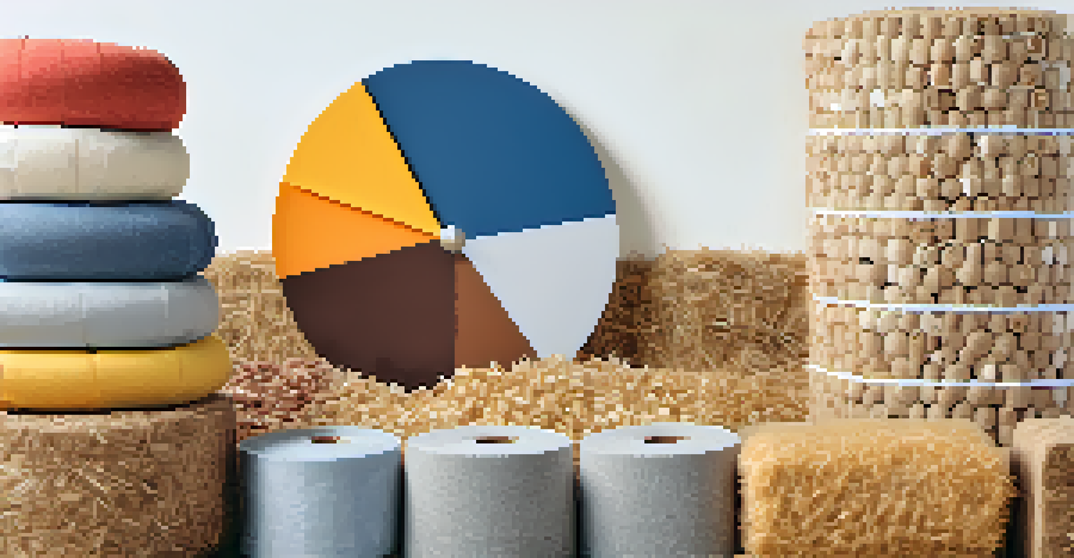 An infographic comparing various sustainable insulation materials with colorful icons.