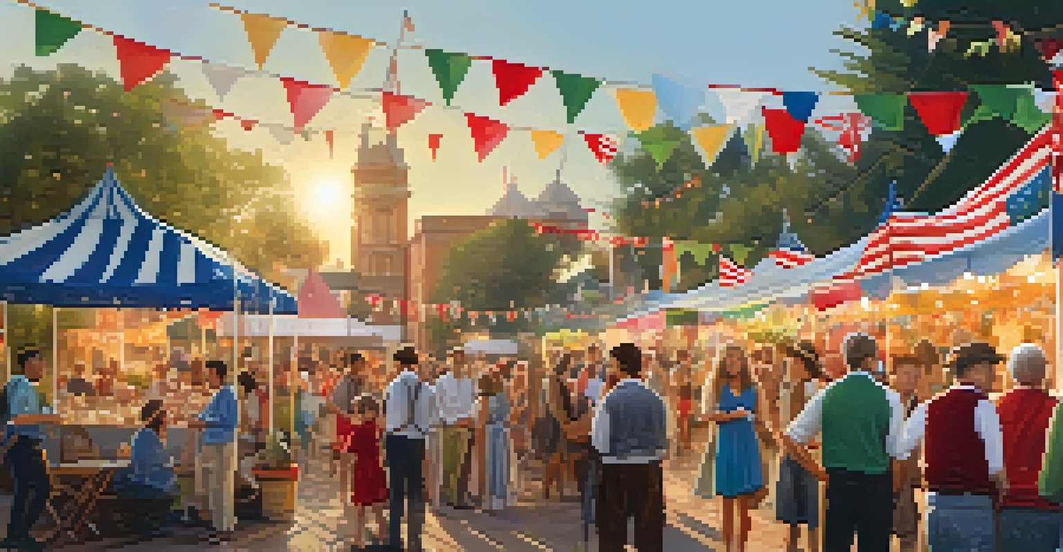 A community event in front of a historic property with people enjoying food and activities.