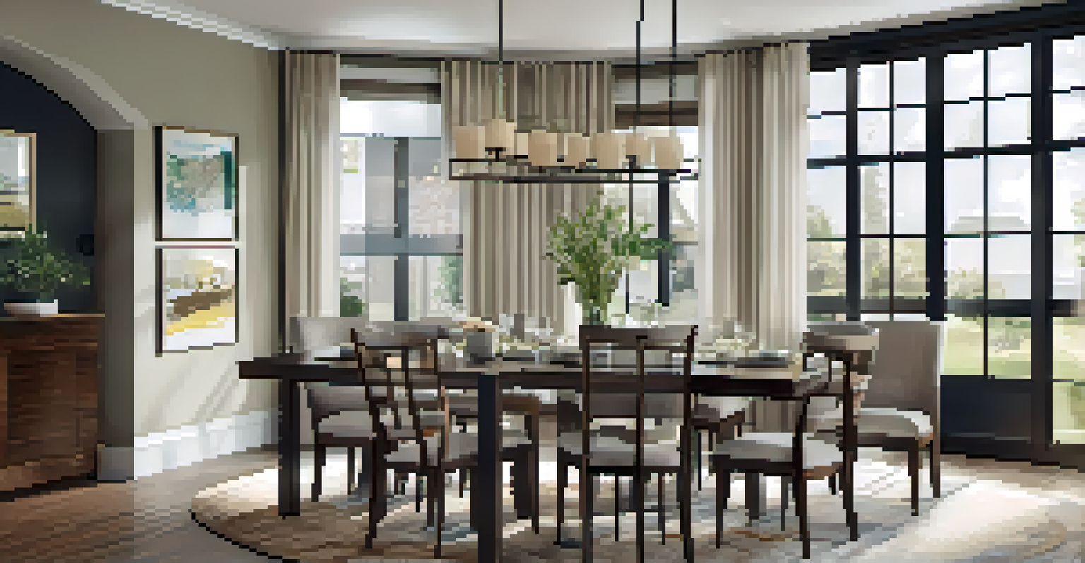 A stylish dining area set for a family meal, emphasizing warmth and functionality in home staging.