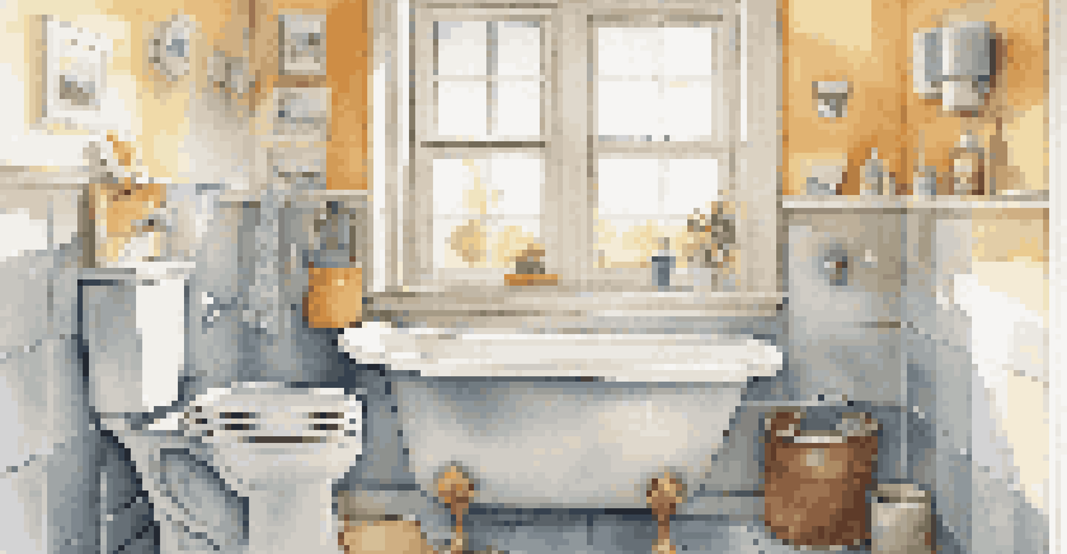 A person working on a DIY project in a bright bathroom, focusing on resealing a window to improve energy efficiency.