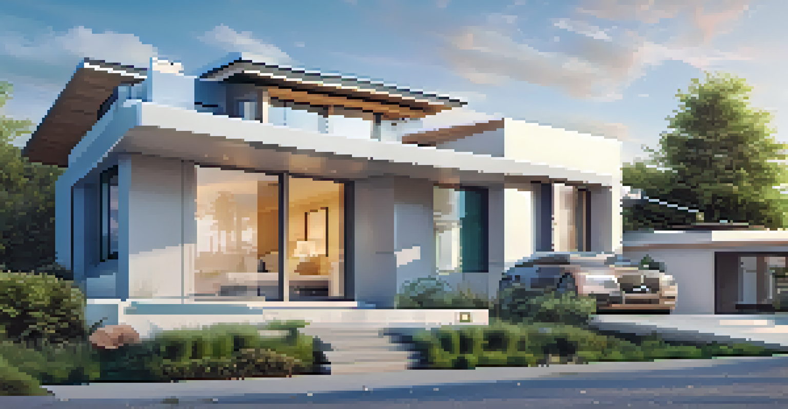 A modern rental property with visible smart home technology features.