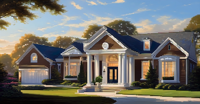 A professional appraiser inspecting a modern home during the appraisal process, with warm sunlight illuminating the scene.