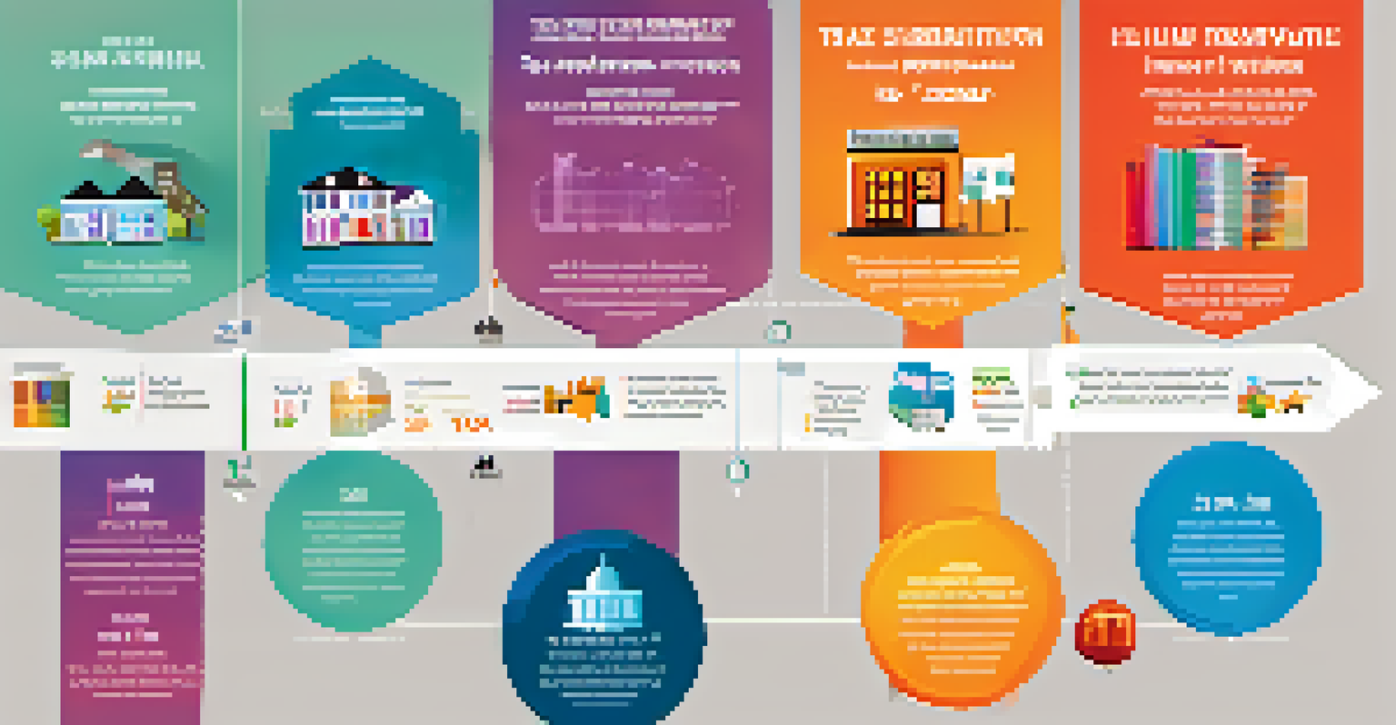 An infographic showing various tax incentives for real estate investors with icons and colorful charts.