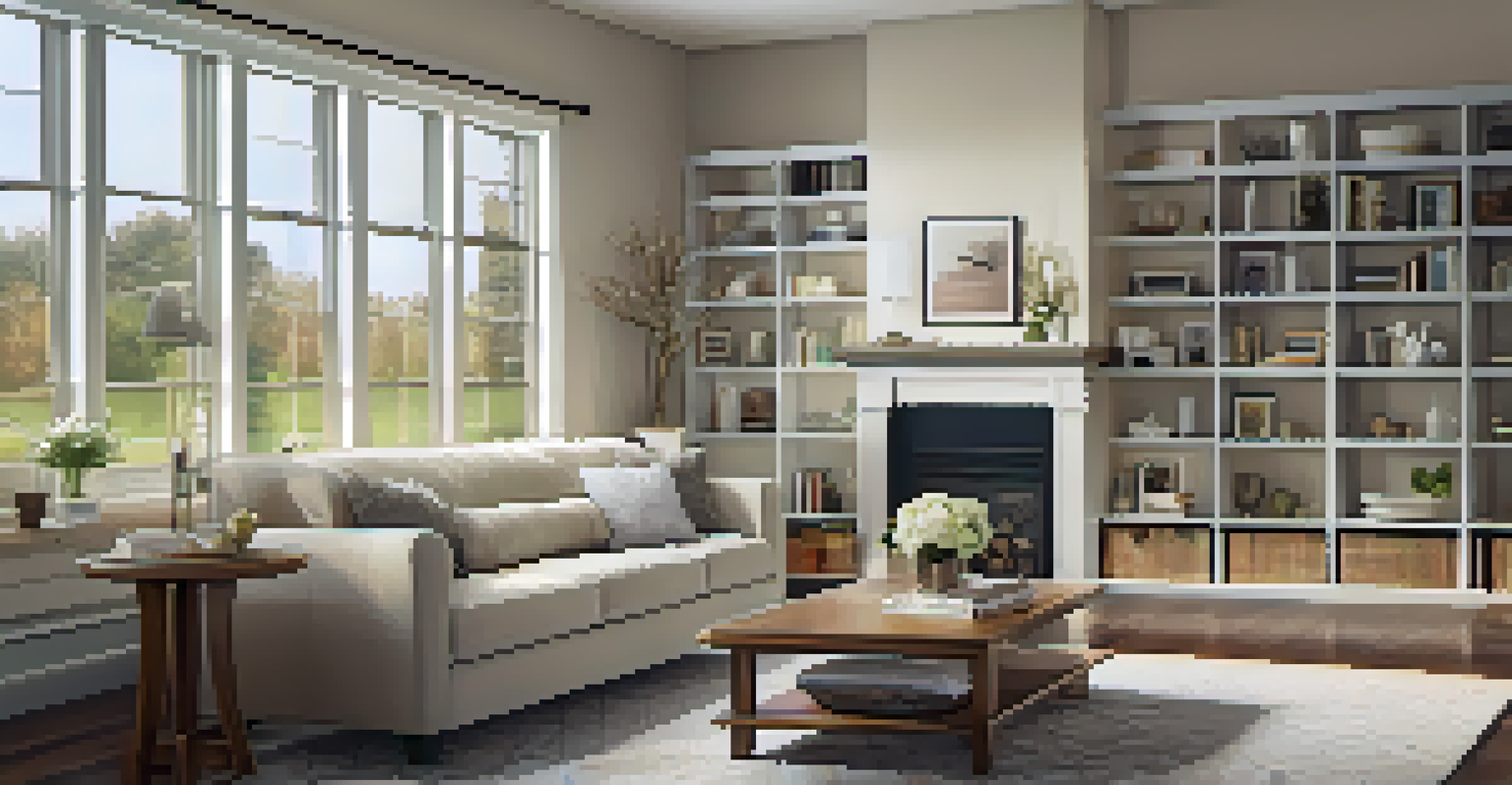 A beautifully staged living room with soft colors and inviting decor, ready for a home showing.